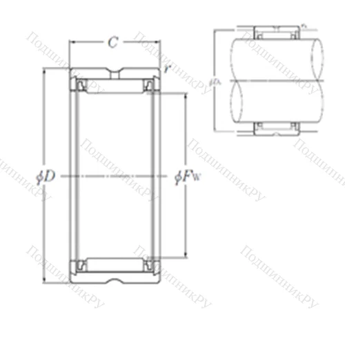 Подшипник игольчатый радиальный RNA 496