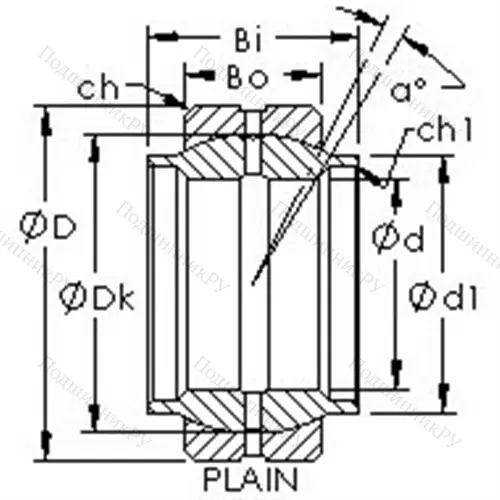 Подшипник скольжения сферический GEEW 100ES от производителя  AST