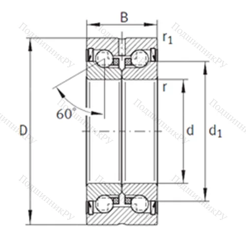 Подшипник шариковый упорно-радиальный ZKLN 3062-2RS-PE