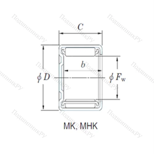 Подшипник игольчатый радиальный MHK 18121