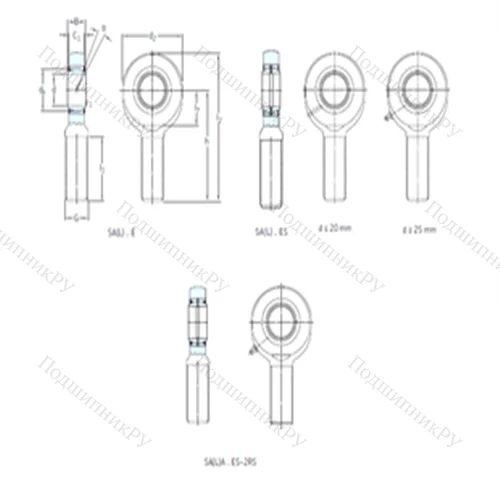 Подшипник скольжения сферический SA 60ES-2RS от производителя  SKF
