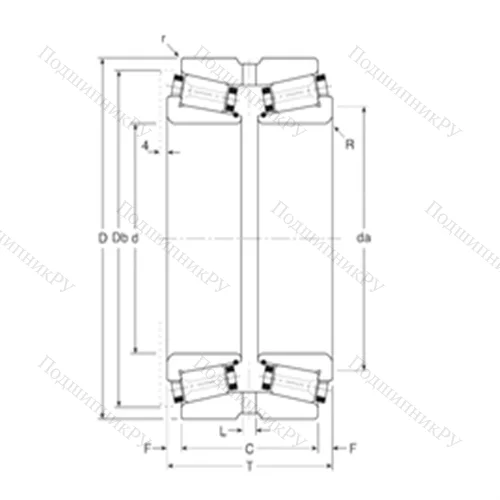 Подшипник роликовый радиально-упорный 161140/161200XGS