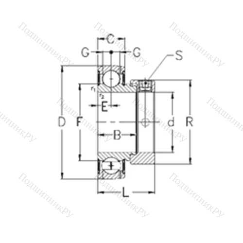 Подшипник шариковый радиальный GRAE 12-NPPB