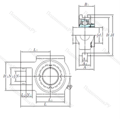 Подшипниковый узел шариковый радиальный UKT 208
