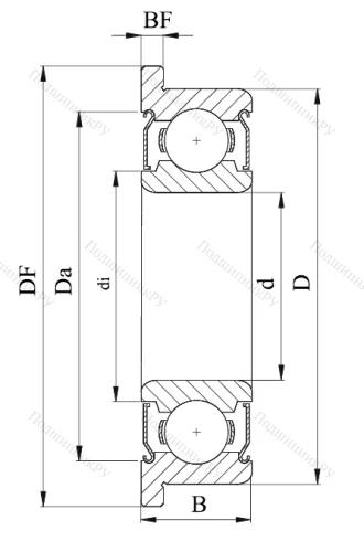 Однорядный шариковый подшипник F 623 ZZ SS (1030 ZZ (DDR)) от производителя  NMB
