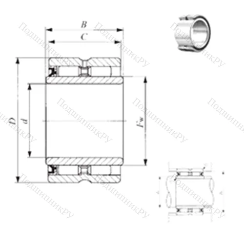 Подшипник игольчатый радиальный GBRI 122416 U