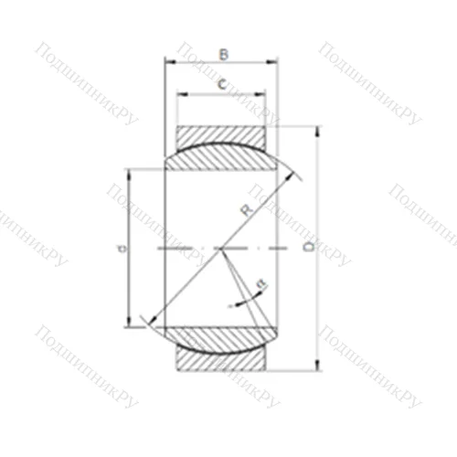 Подшипник скольжения сферический GE 060 ECR-2RS от производителя  CX