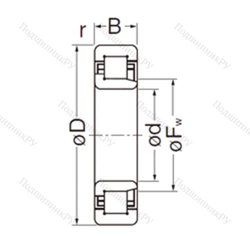 Подшипник роликовый радиальный NJ 206EG