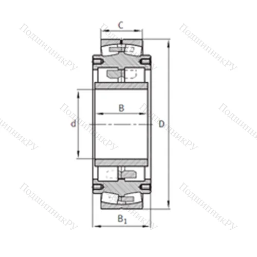 Подшипник роликовый радиальный самоцентрирующийся Z-531159.04.DRGL