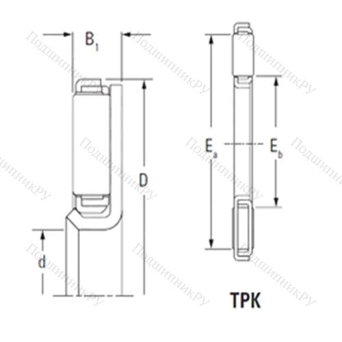 Подшипник игольчатый упорный TVK 2949L
