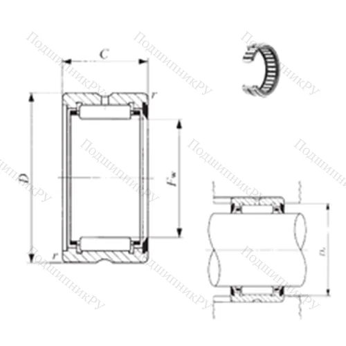 Подшипник игольчатый радиальный BR 303920 U