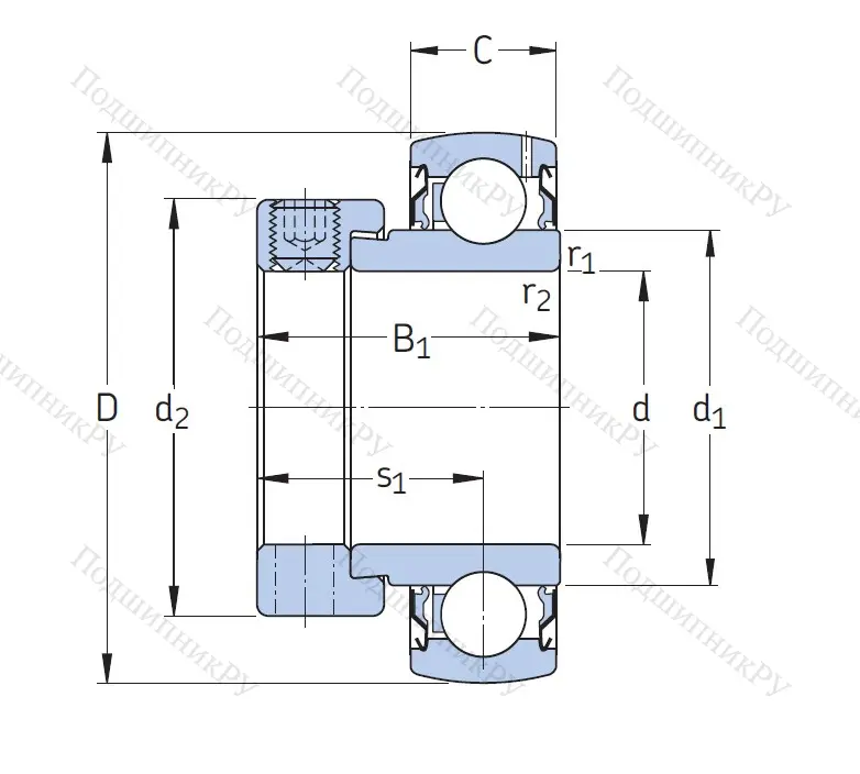 Корпусный подшипник YET 206-104