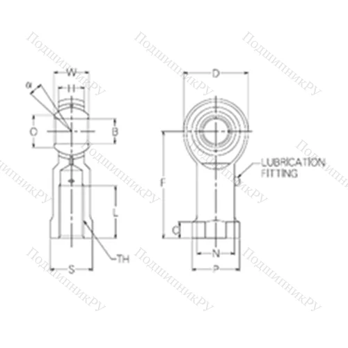 Подшипник скольжения сферический PR 10 от производителя  NMB