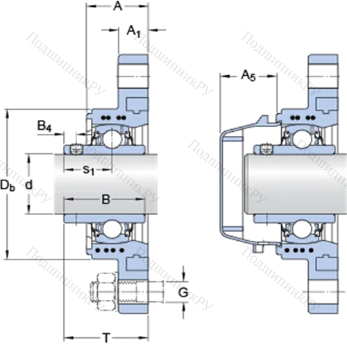 Фланцевые подшипниковые узлы типа Y (корпус типа Y-TECH, овальный фланец, крепление стопорными винтами) FYTWK 1.3/16 YTA