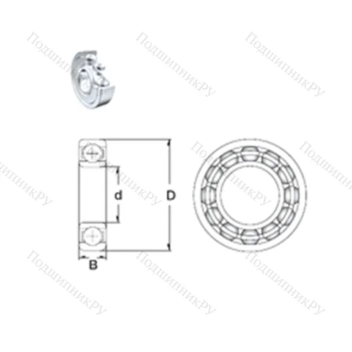 Подшипник шариковый радиальный 6016-2Z от производителя  ZEN