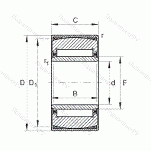 Подшипник роликовый игольчатый самоустанавливающийся PNA 17/35