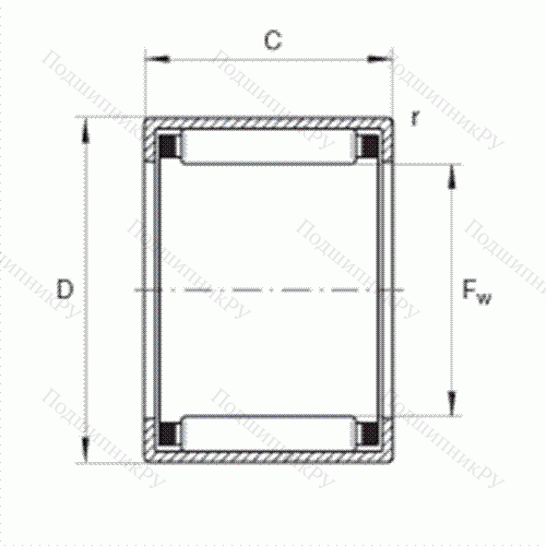 Подшипник роликовый игольчатый с одним наружным штампованным кольцом HK 0808 от производителя  INA