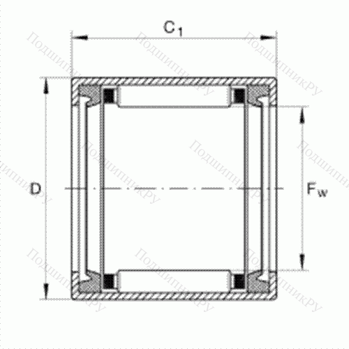 Подшипник роликовый игольчатый с одним наружным штампованным кольцом SCE 1012-PP