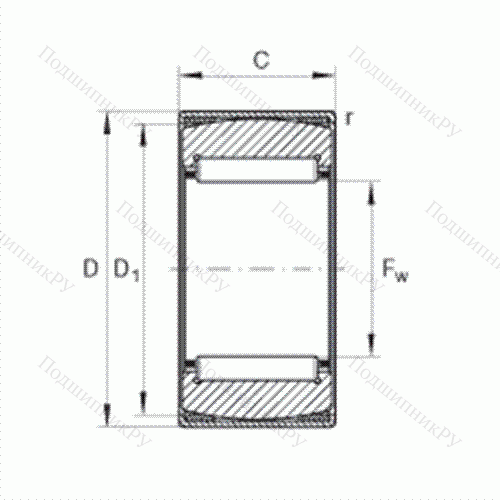 Подшипник роликовый игольчатый самоустанавливающийся RPNA 30/47