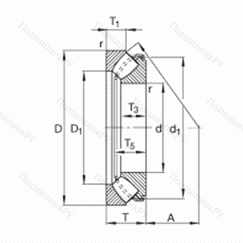 Подшипник роликовый упорно-радиальный сферический 29330-E 1