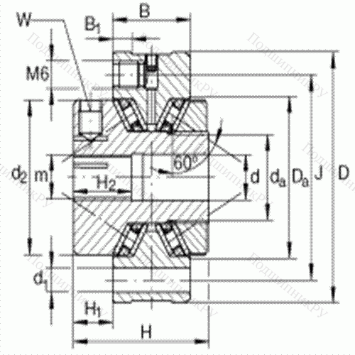 Роликоподшипник упорно-радиальный игольчатый