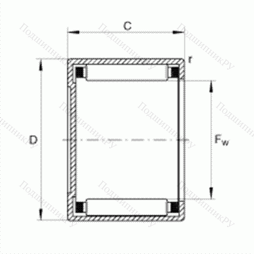 Подшипник роликовый игольчатый с одним наружным штампованным кольцом, закрытым с одной стороны BCH 1818